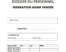 Dossier du personnel – Réf. 85-300