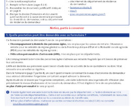 Dossier unique-Demande d’aide à l’autonomie à domicile pour les personnes âgées – Réf. 85-209
